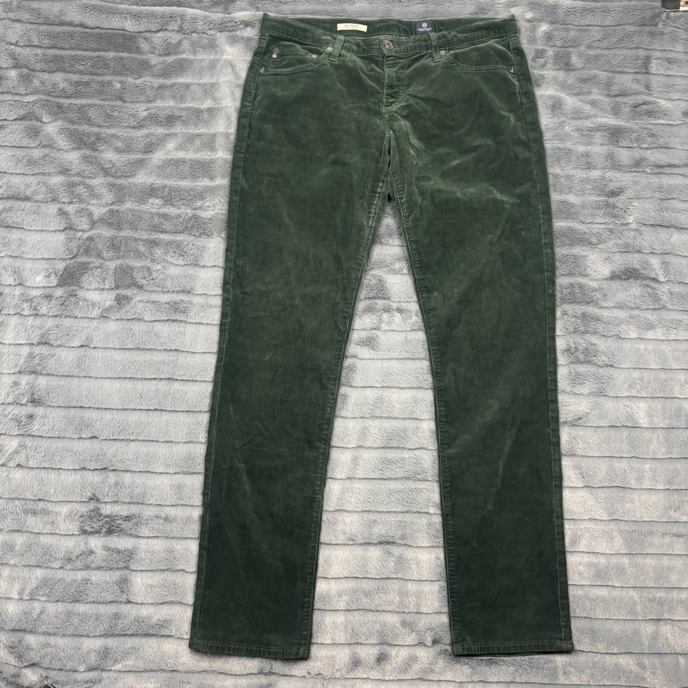 AG Adriano Goldschmied The Stevie Slim Straight Corduroy Pants Green Mens 32R